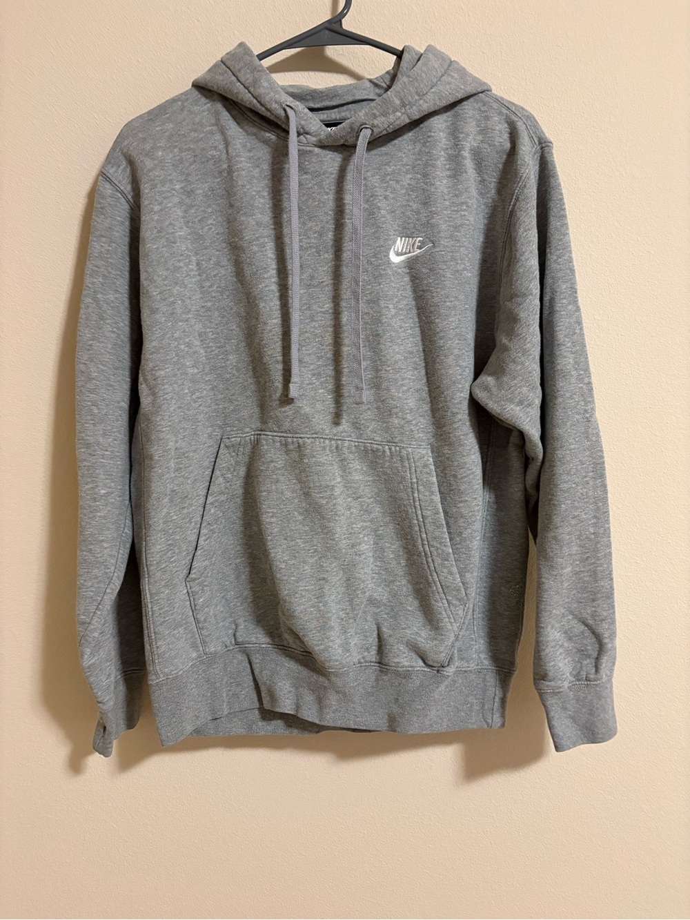 Nike Gray Pullover Hoodie with White Swoosh